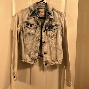 Blue and white jean jacket